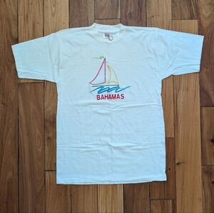 Bahamas Vintage Embroidered Sailing T-shirt (XL)